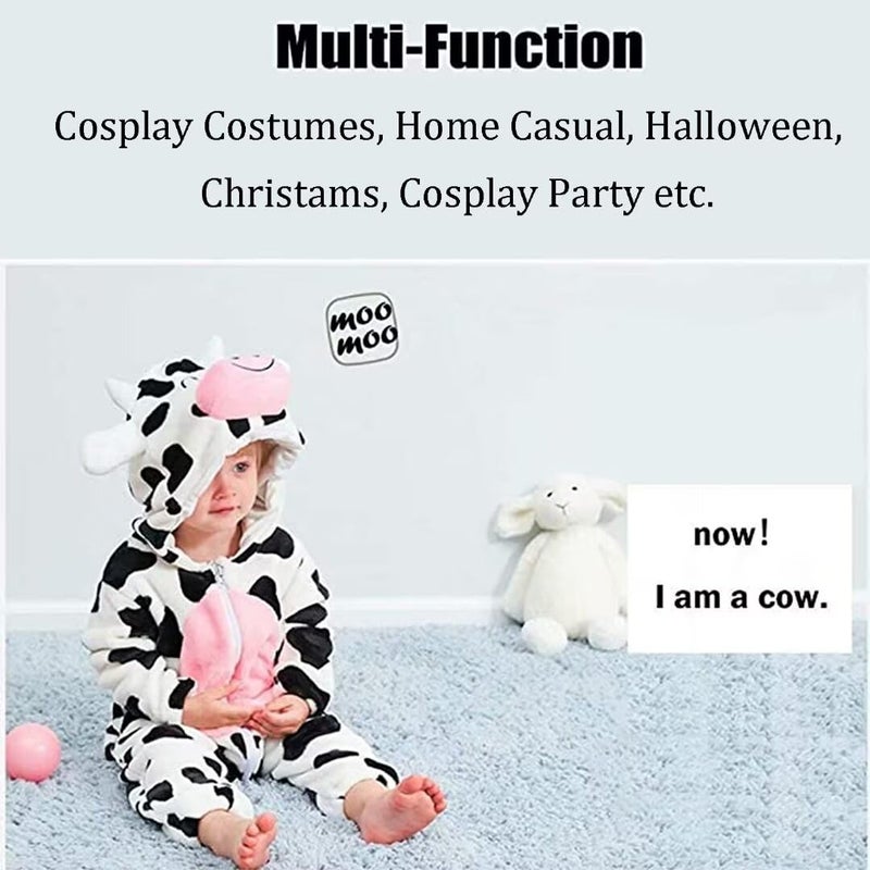 OLLULL Baby Cow Costumes Unisex Toddler Outfit Halloween Dress Up Romper 2-3 Years - Image 3